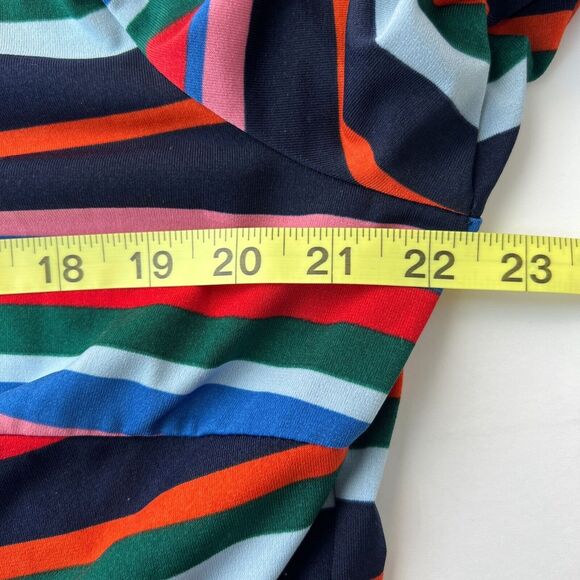 Eloquii Size 18 Striped Fit & Flare Midi Dress Bold Maximalist Dopamine Dressing - Picture 9 of 12